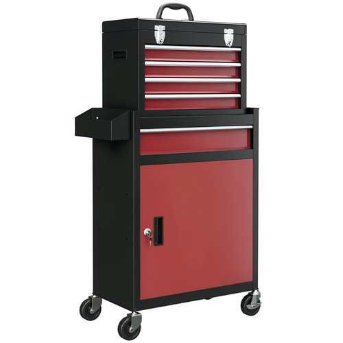 Homcom tool cabinet wheels - on,